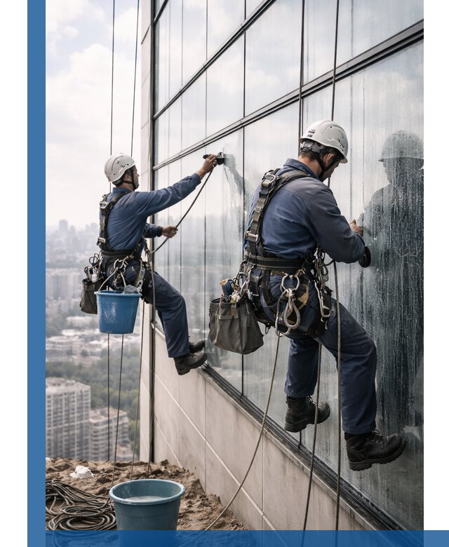 Профессиональная мойка фасадных окон альпинистами в Егорьевске