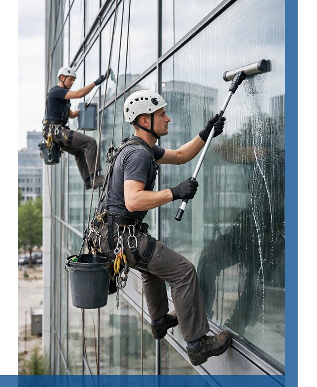 Мойка витражей альпинистами в Егорьевске от 709 р. под ключ|ВЫСОТНИК-Грь