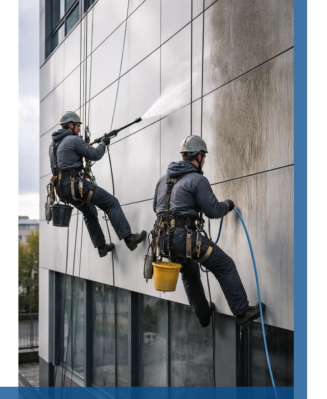 Мойка фасада из композита в Егорьевске по цене от 304 р. | ВЫСОТНИК-Грь