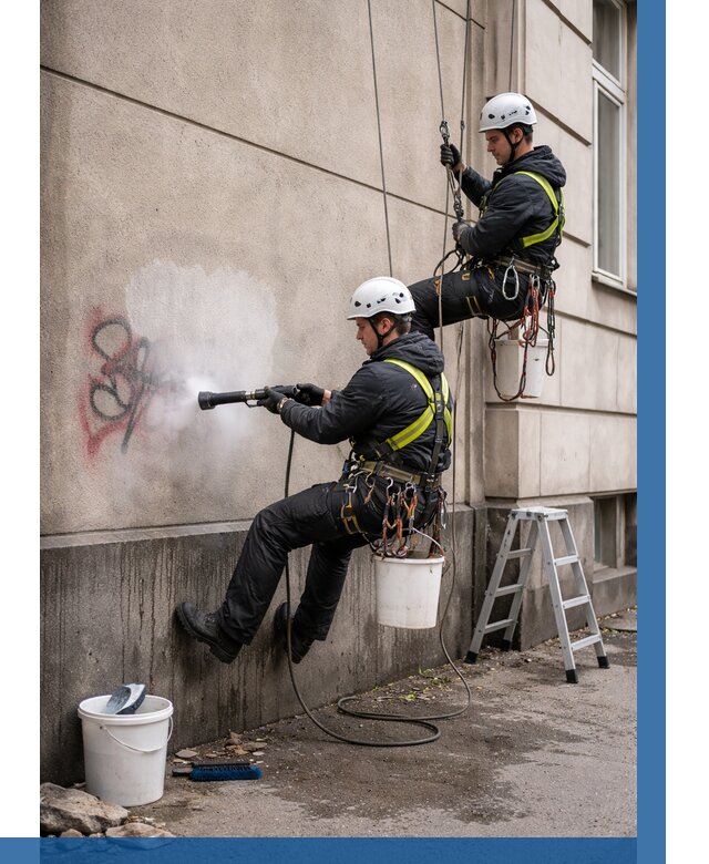 Удаление граффити с фасада в Егорьевске от 4557 р. | ВЫСОТНИК-Грь