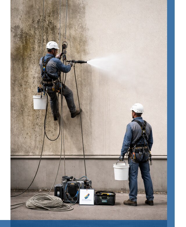 Очистка фасада от плесени в Егорьевске от 304 р. | ВЫСОТНИК-Грь