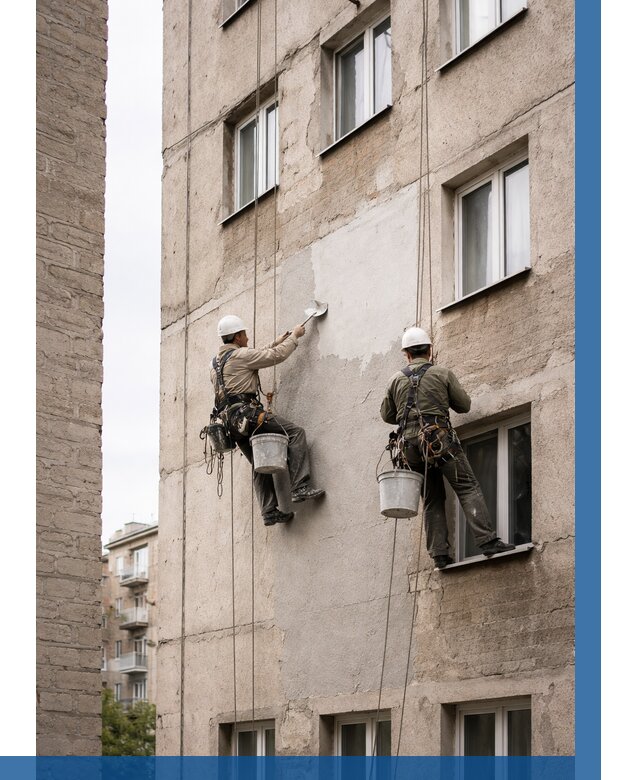 Косметический ремонт фасада в Егорьевске от 1114 р. | ВЫСОТНИК-Грь