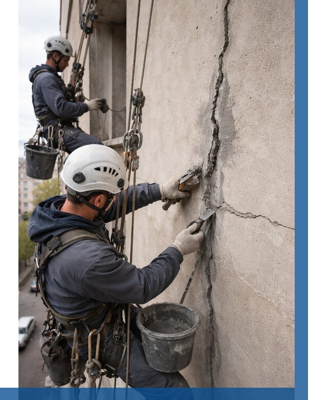 Заделка трещин на фасаде в Егорьевске от 911 р. | ВЫСОТНИК-Грь