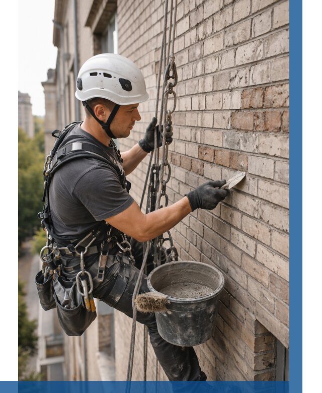 Ремонт кирпичной кладки фасада в Егорьевске от 1823 р. | ВЫСОТНИК-Грь