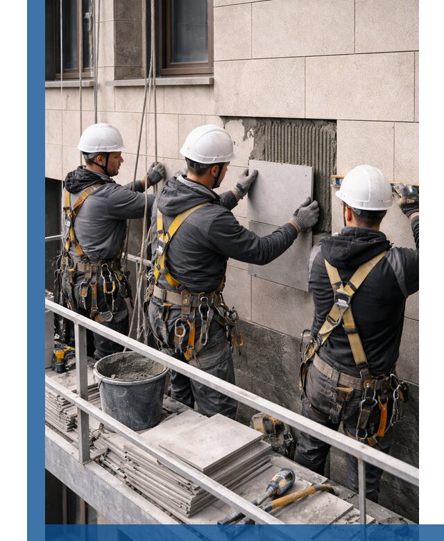 Ремонт облицовки фасада плиткой в Егорьевске с гарантией