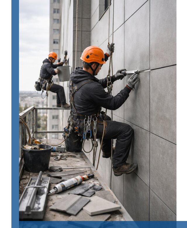 Профессиональный ремонт фасада из керамогранита в Егорьевске