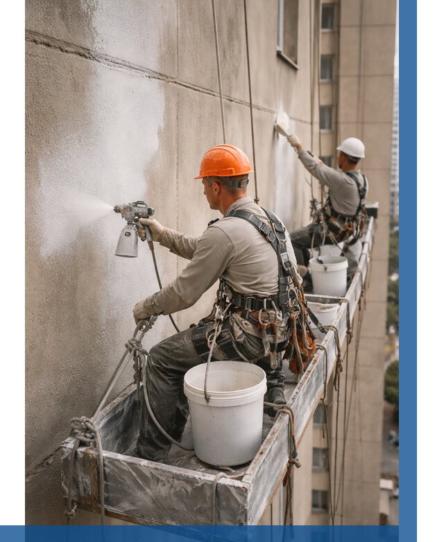 Грунтовка фасада на высоте в Егорьевске от 122 р. | ВЫСОТНИК-Грь