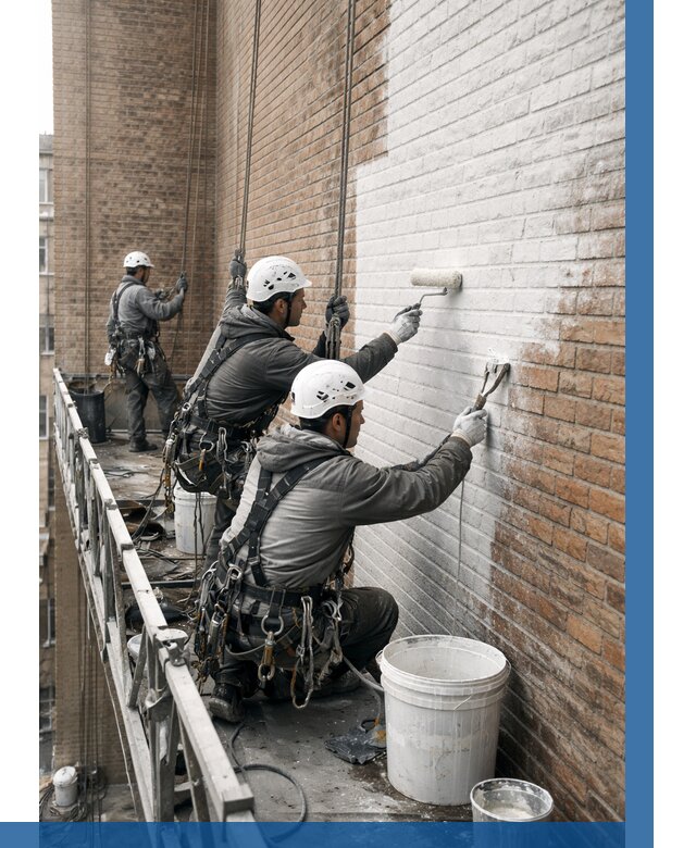 Покраска кирпичного фасада в Егорьевске от 354 р. | ВЫСОТНИК-Грь