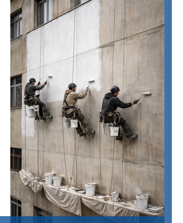 Покраска бетонного фасада в Егорьевске от 354 р за м2 | ВЫСОТНИК-Грь