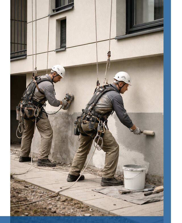 Окраска цоколя здания в Егорьевске от 456 р. под ключ | ВЫСОТНИК-Грь