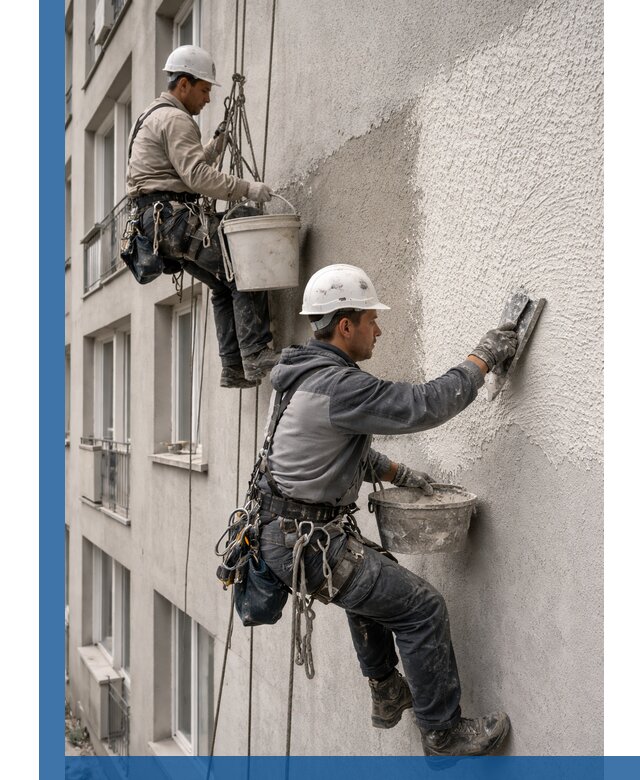 Нанесение декоративной штукатурки короед на фасад в Егорьевске