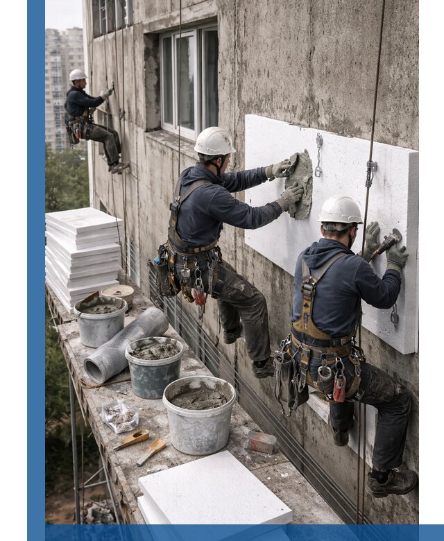 Утепление фасада пенополистиролом в Егорьевске под ключ