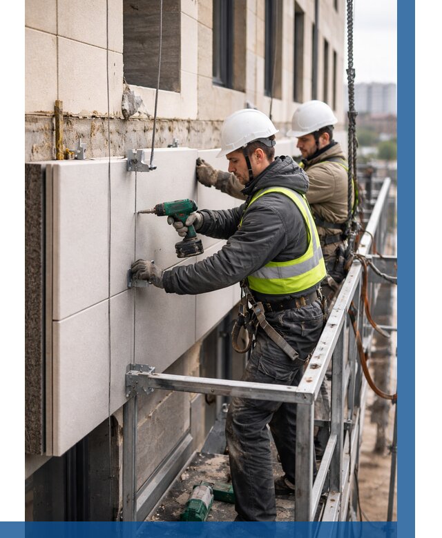 Монтаж фасадных термопанелей в Егорьевске от 1519 р. | ВЫСОТНИК-Грь