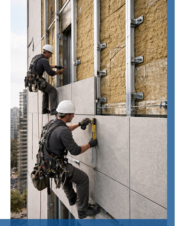 Монтаж вентилируемого фасада в Егорьевске от 3544 р. | ВЫСОТНИК-Грь