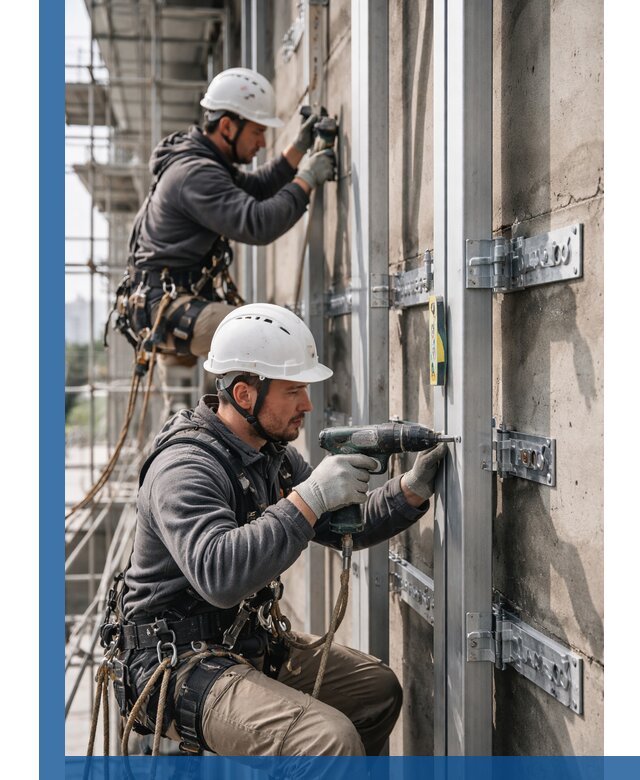 Монтаж и крепление подсистемы вентфасада в Егорьевске