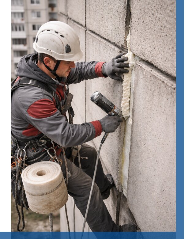 Утепление межпанельных швов в Егорьевске от 709 р. | ВЫСОТНИК-Грь