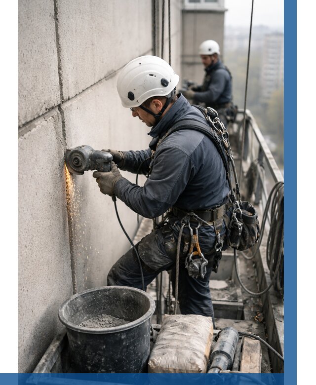 Штробление межпанельных швов в Егорьевске от 1215 р. | ВЫСОТНИК-Грь