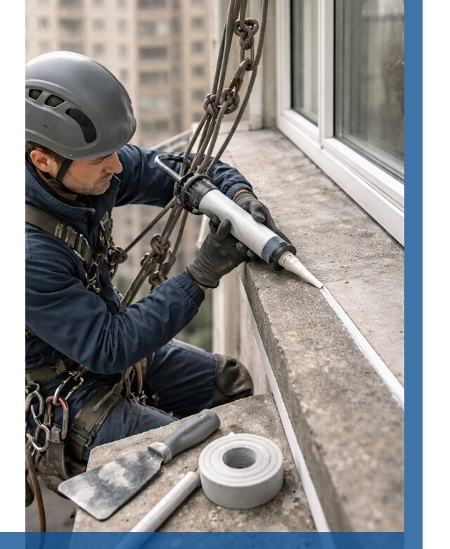 Герметизация балконного козырька в Егорьевске от 4557 р. | ВЫСОТНИК-Грь