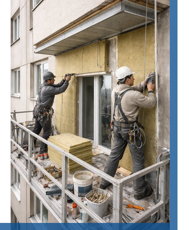 Утепление балкона снаружи в Егорьевске от 1620 р. под ключ ВЫСОТНИК-Грь