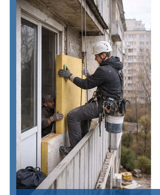 Профессиональное утепление балкона снаружи в Егорьевске под ключ