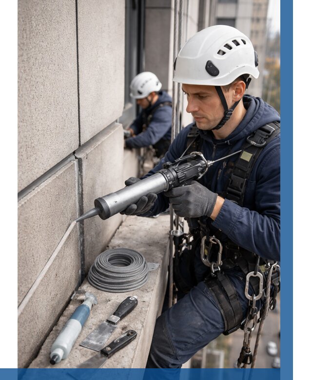 Герметизация деформационных швов фасада в Егорьевске от 709 | ВЫСОТНИК-Грь