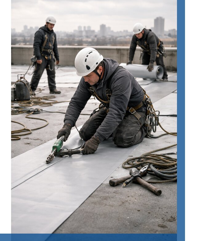 Ремонт мембранной кровли в Егорьевске от 1823 р./м2 | ВЫСОТНИК-Грь