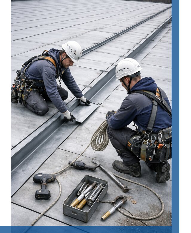 Ремонт фальцевой кровли в Егорьевске от 709 р. | ВЫСОТНИК-Грь