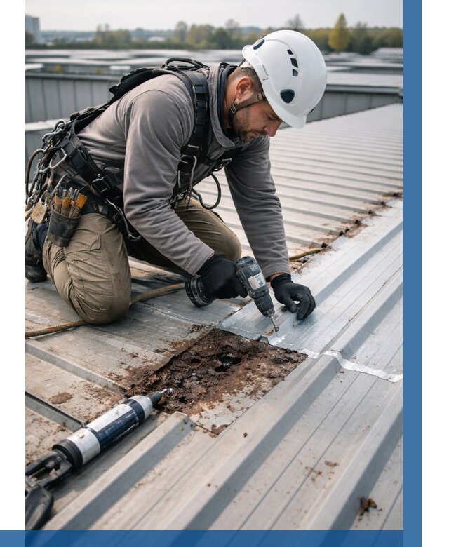 Ремонт профнастила на кровле в Егорьевске от 709 р. | ВЫСОТНИК-Грь