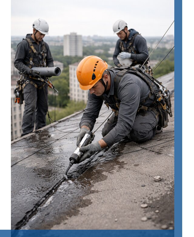 Устранение протечек кровли в Егорьевске от 12151 р. | ВЫСОТНИК-Грь