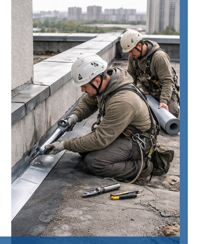 Ремонт кровельных примыканий в Егорьевске от 1215 р. | ВЫСОТНИК-Грь