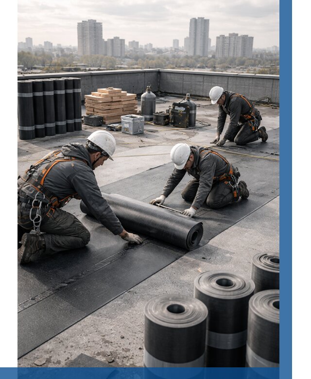 Монтаж мягкой кровли под ключ в Егорьевске от 456 р. | ВЫСОТНИК-Грь