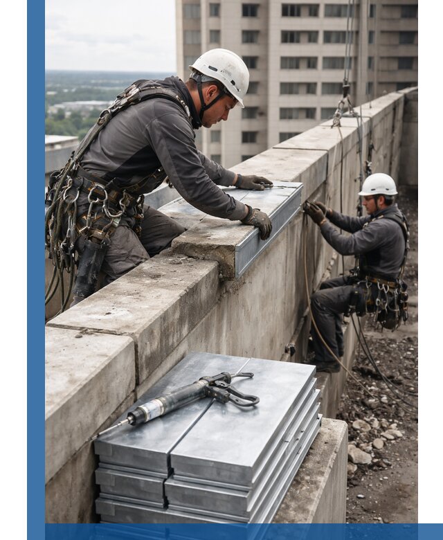 Замена парапетных крышек и установка новых в Егорьевске