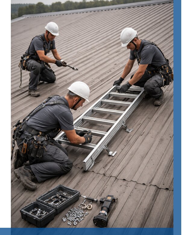 Монтаж кровельной лестницы в Егорьевске от 4557 р. | ВЫСОТНИК-Грь