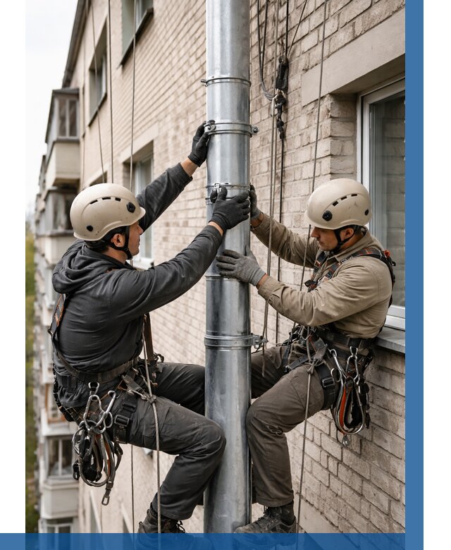 Замена водосточных труб в Егорьевске от 6582 р. | ВЫСОТНИК-Грь