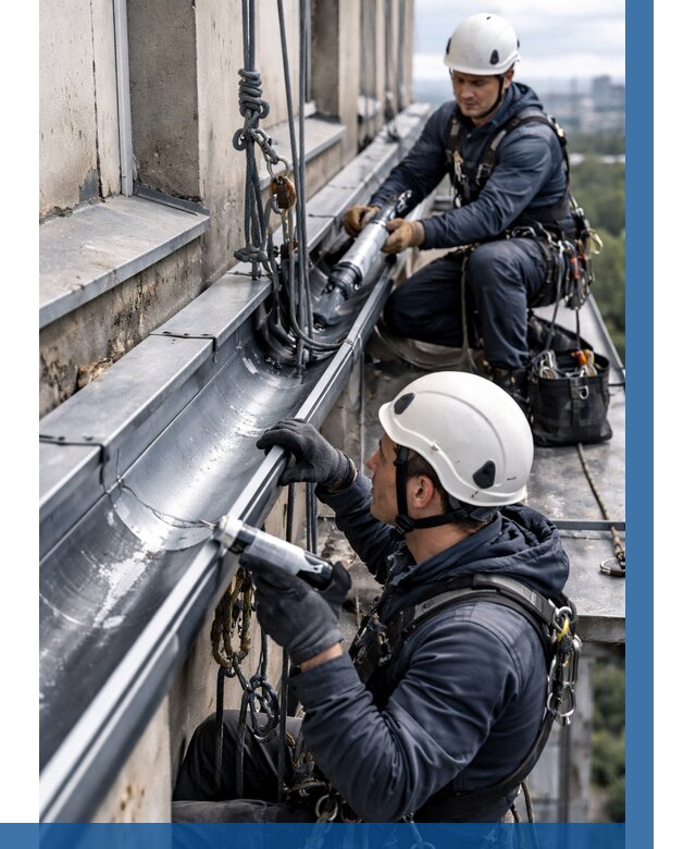 Ремонт водосточных желобов в Егорьевске от 6582 р. | ВЫСОТНИК-Грь