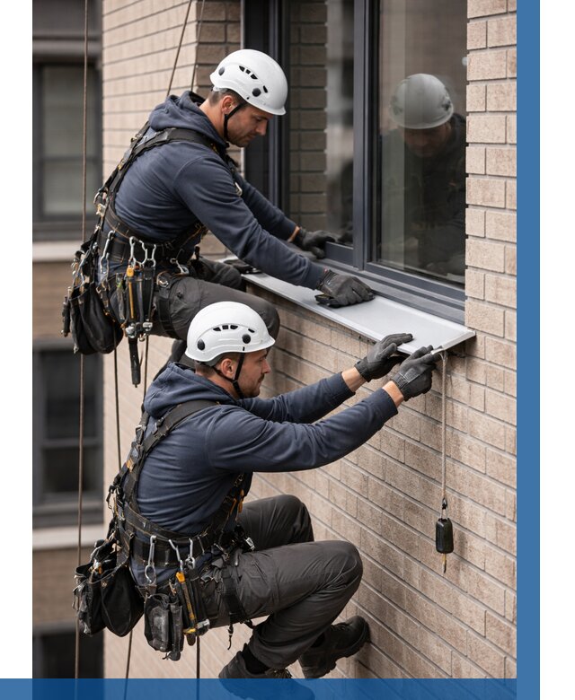 Монтаж оконных отливов под ключ в Егорьевске от 3544 р. | ВЫСОТНИК-Грь