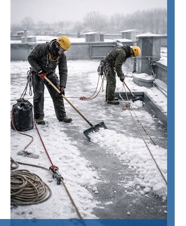 Очистка крыши от снега в Егорьевске от 7595 р. | ВЫСОТНИК-Грь