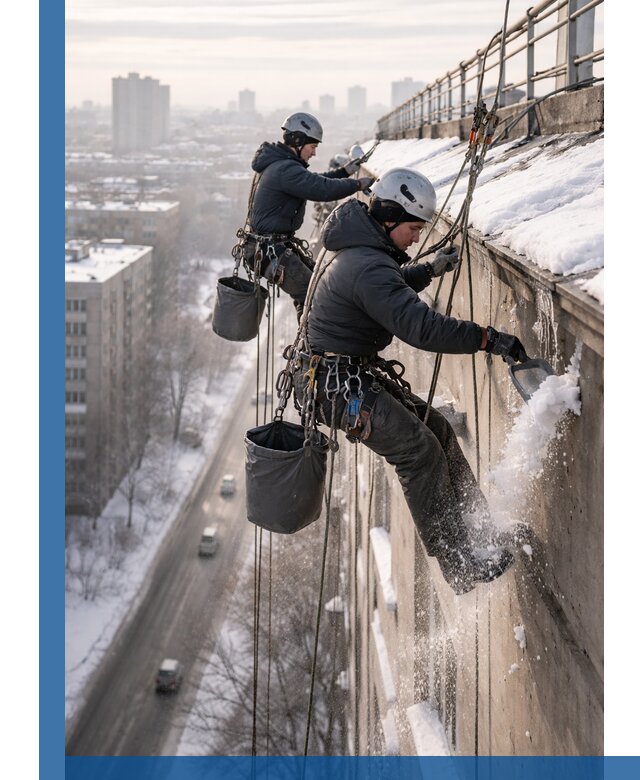 Очистка карнизов от снега в Егорьевске профессионально и безопасно