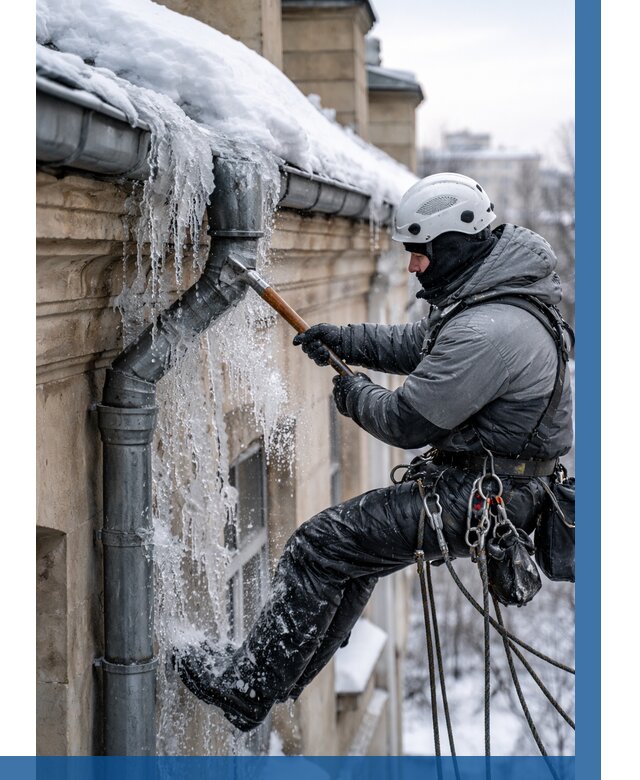 Очистка водостоков от льда в Егорьевске от 3544 р. | ВЫСОТНИК-Грь