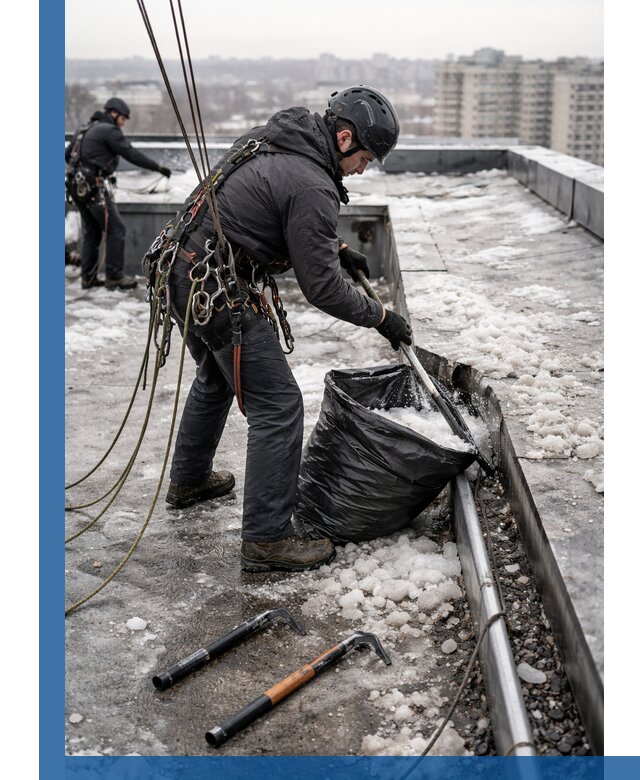 Аварийная очистка кровли в Егорьевске от промальпинистов