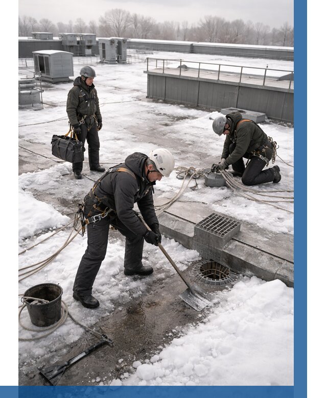 Абонентское обслуживание кровли зимой в Егорьевске от 8101 р. | ВЫСОТНИК-Грь