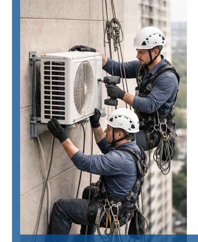 Монтаж внешнего блока кондиционера в Егорьевске установка и крепление