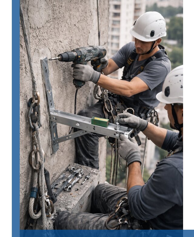 Установка кронштейнов кондиционера и крепежа в Егорьевске