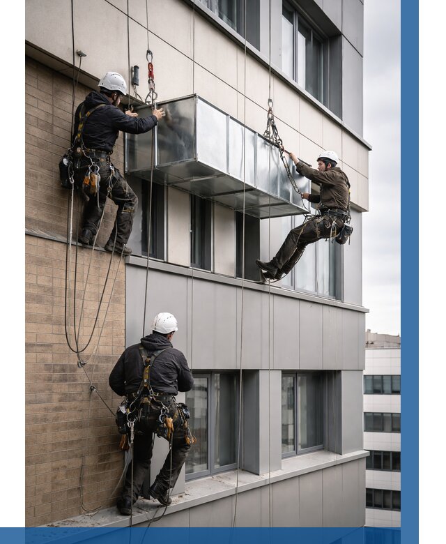 Монтаж воздуховодов на фасаде в Егорьевске от 1519 р. | ВЫСОТНИК-Грь