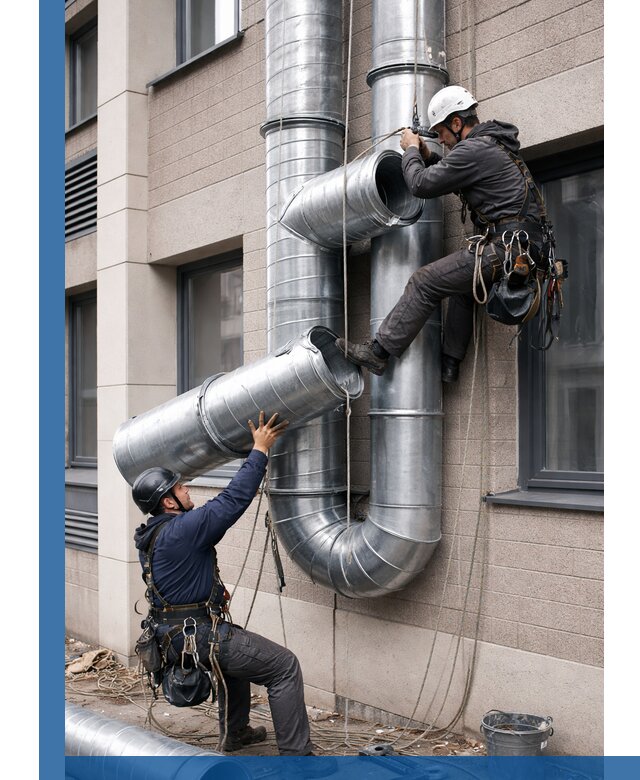 Монтаж фасадных воздуховодов в Егорьевске с герметизацией и крепежом