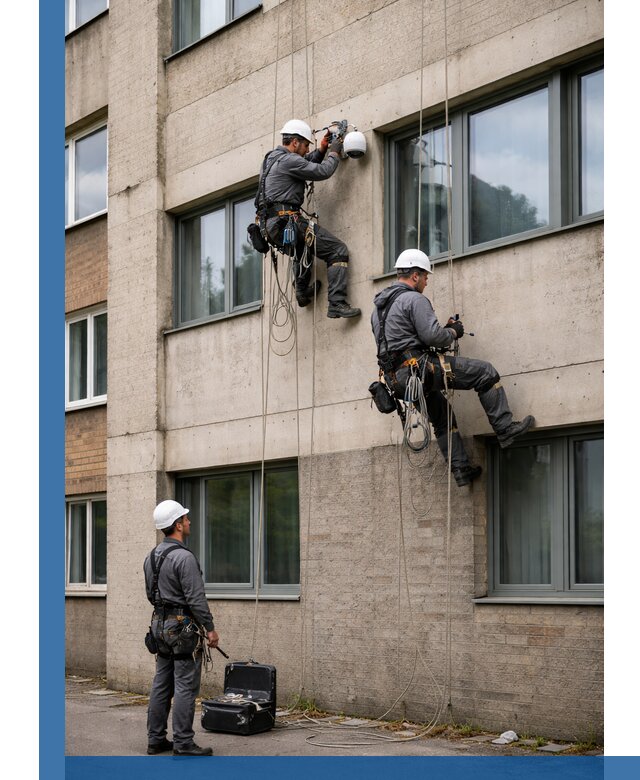Монтаж фасадных камер видеонаблюдения в Егорьевске под ключ
