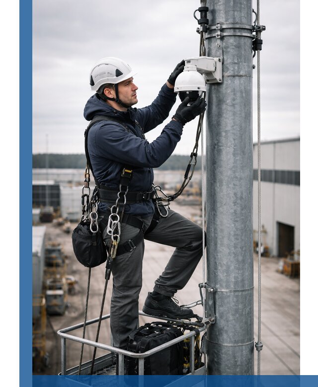 Профессиональная установка видеокамер на мачте в Егорьевске