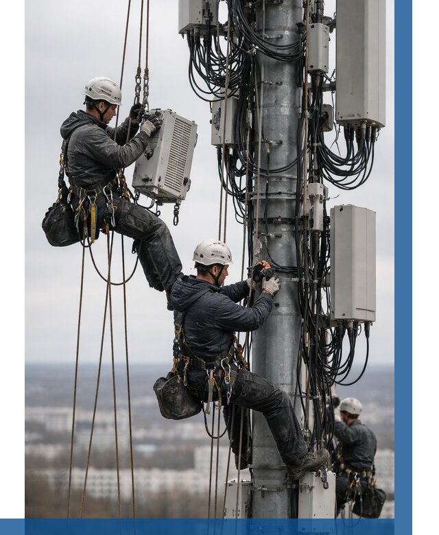 Монтаж оборудования связи на мачте в Егорьевске от 7595 р. | ВЫСОТНИК-Грь