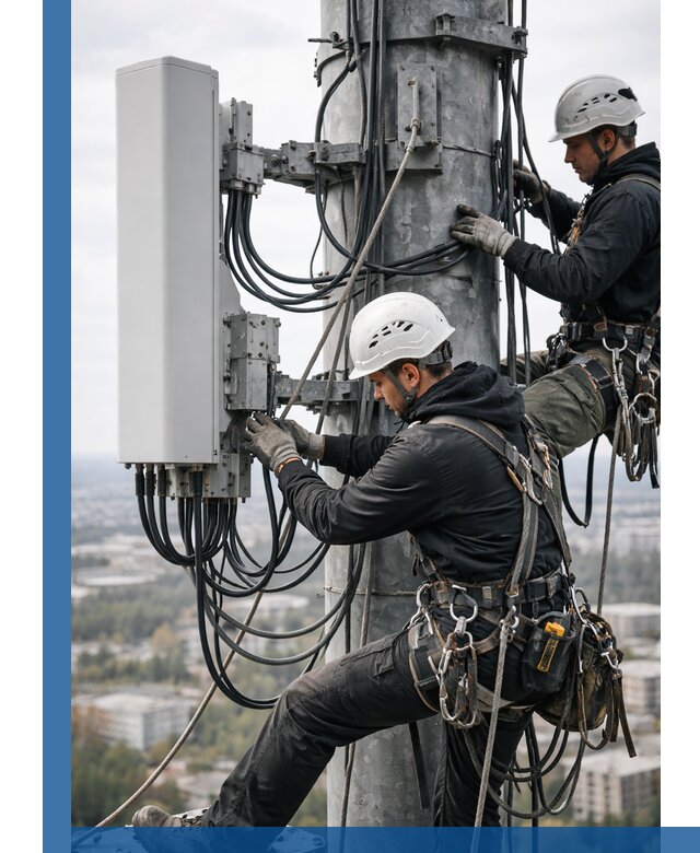 Монтаж оборудования связи на мачте в Егорьевске с пусконаладкой