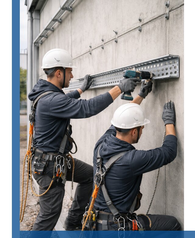 Монтаж кабельных лотков на фасаде зданий в Егорьевске с гарантией